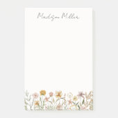 Monogrammed Waterverf Wildflower Meadow Floral Post-it® Notes (Voorkant)