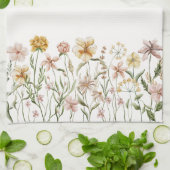 Monogrammed Waterverf Wildflower Meadow Floral Theedoek (Gevouwen)