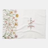 Monogrammed Waterverf Wildflower Meadow Floral Theedoek (Horizontaal)