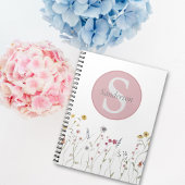 Monogrammed Waterverf Wildflower Notitieboek