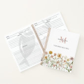 Monogrammed Waterverf Wildflower Receptenboek Notitieboek (Binnen)