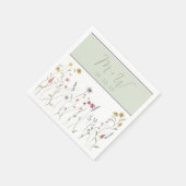 Monogrammed Waterverf Wildflower servetten (Hoek)