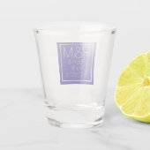 Monogrammed Wedding Favor Shot Glass Glas (Achterkant)