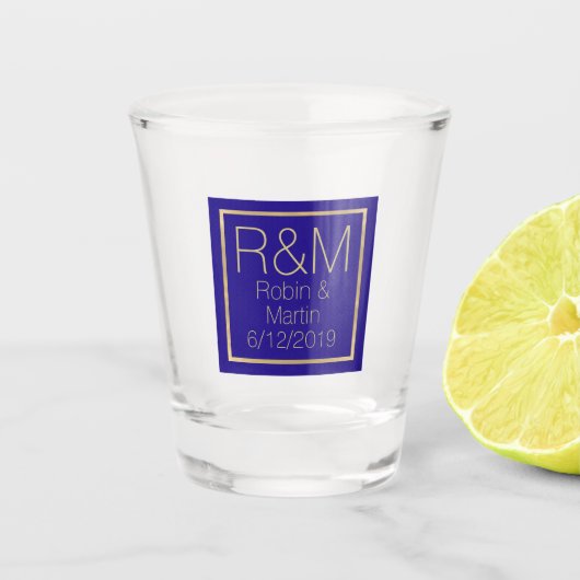 Monogrammed Wedding Favor Shot Glass Glas (Voorkant)