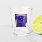 Monogrammed Wedding Favor Shot Glass Shot Glas (Voorkant)