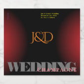 Monogrammed Wedding Food and Beverage Label Set Sparkling Wijnetiket (Enkel label)