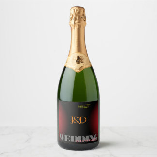 Monogrammed Wedding Food and Beverage Label Set Sparkling Wijnetiket