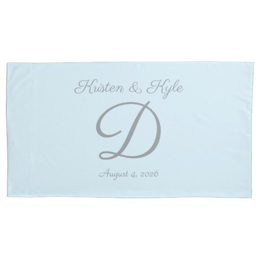Monogrammed wedding gift  kussensloop (Voorkant-Links)
