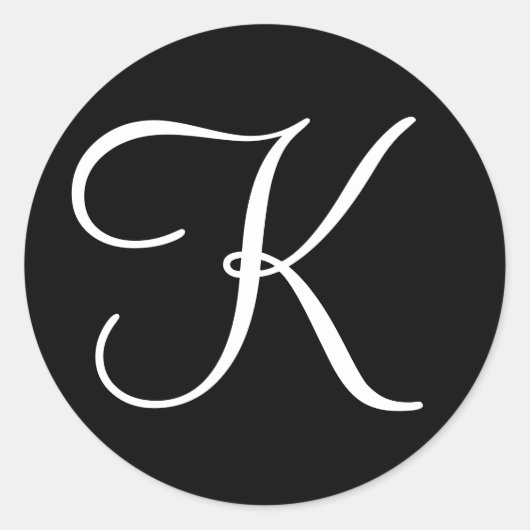 Monogrammed Wedding Letter Invite Envelope Seal Ronde Sticker (Voorkant)