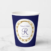 Monogrammed Wedding paper cups Papieren Bekers (Voorkant)