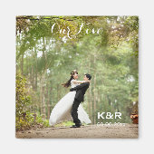 Monogrammed Wedding Photo Magnet (Voorkant)