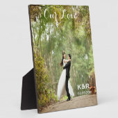 Monogrammed Wedding Photo Plaque met Easel Fotoplaat (Zijkant)