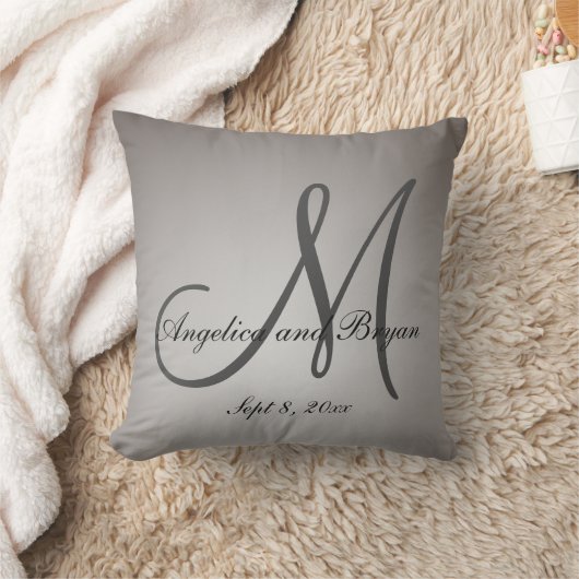 Monogrammed Wedding Pillow Kussen (Deken)