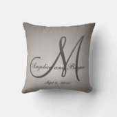 Monogrammed Wedding Pillow Kussen (Achterkant)