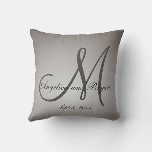 Monogrammed Wedding Pillow Kussen (Achterkant)