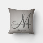 Monogrammed Wedding Pillow Kussen (Voorkant)