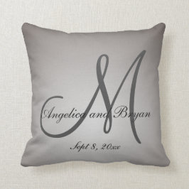 Monogrammed Wedding Pillow Kussen