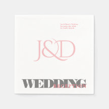 Monogrammed Wedding Reception Paper Napkin