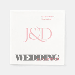 Monogrammed Wedding Reception Paper Napkin Servet