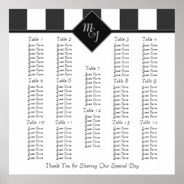 Monogrammed Wedding Reception Zetel Poster