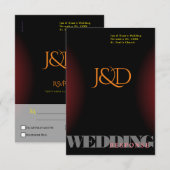 Monogrammed Wedding Response Kaart (Voorkant / Achterkant)