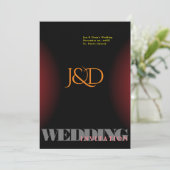 Monogrammed Wedding Uitnodiging (Staand voorkant)