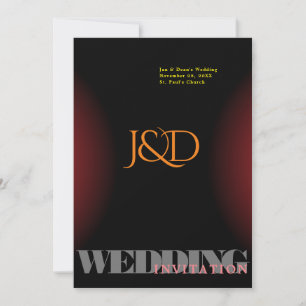 Monogrammed Wedding Uitnodiging
