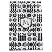 Monogrammed Welsh Tapestry Patroon Zwart op Wit Medium Cadeauzakje (Voorkant)