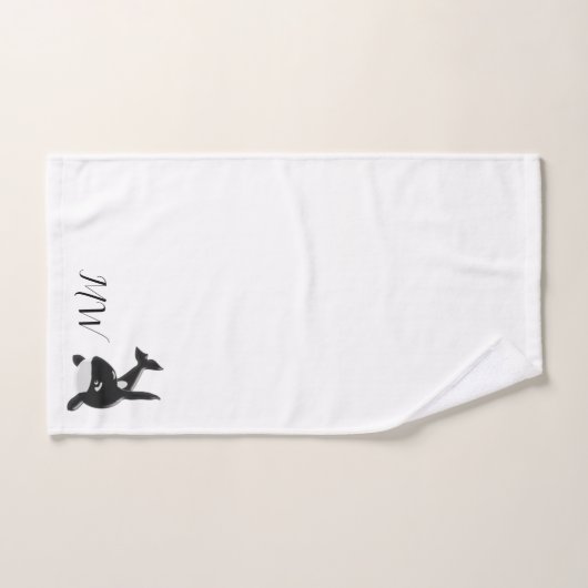 Monogrammed Whale Design Bad Handdoek (Handdoek)