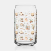 Monogrammed Whimsical Floral Strawberry Country Blikvorm Glas (Links)