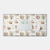 Monogrammed Whimsical Floral Strawberry Country Bureaumat (Keyboard & Muis)