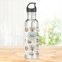 Monogrammed Whimsical Floral Strawberry Country Waterfles