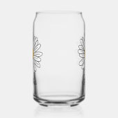 Monogrammed White Daisy Floral Doodle Kinder Blikvorm Glas (Links)