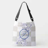 Monogrammed White en Blue Personalized Canvas tas (Voorkant)