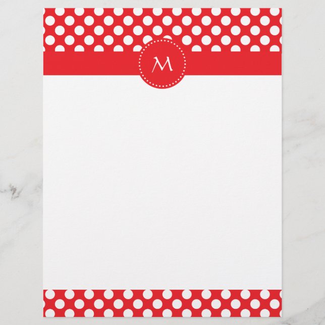 Monogrammed White en Red Polka Dot (Voorkant)