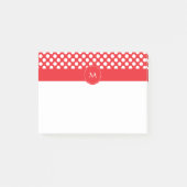 Monogrammed White en Red Polka Dot Post-it® Notes (Voorkant)