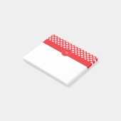 Monogrammed White en Red Polka Dot Post-it® Notes (Schuin)