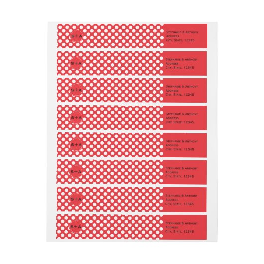 Monogrammed White en Red Polka Dot Wedding (Vel)