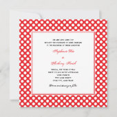 Monogrammed White en Red Polka Dot Wedding Kaart (Voorkant)