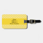 Monogrammed White en Yellow Polka Dot Bagagelabel (Voorkant horizontaal)