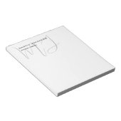 Monogrammed White Grey Personal Trainer Modern Notitieblok (Schuin)