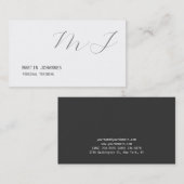 Monogrammed White Grey Personal Trainer Modern Visitekaartje (Voorkant / Achterkant)