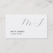Monogrammed White Grey Personal Trainer Modern Visitekaartje (Voorkant)
