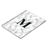 Monogrammed White Marble Pattern Notitieboek (Linkerzijde)