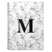 Monogrammed White Marble Pattern Notitieboek (Voorkant)