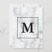 Monogrammed White Marble Search Moving Announding Aankondiging (Achterkant)