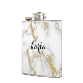 Monogrammed White Marble Stone Gold Accent Heupfles (Links)