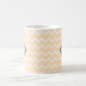 Monogrammed White & Peach Chevron Koffiemok (Center)