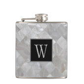Monogrammed White Pearl Heupfles (Voorkant)