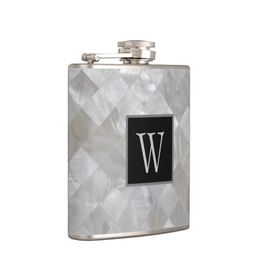 Monogrammed White Pearl Heupfles (Rechts)